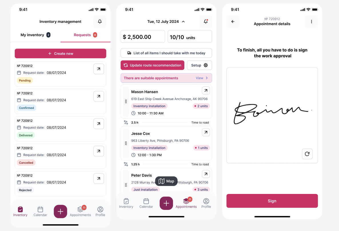 Contractor onboarding mobile app