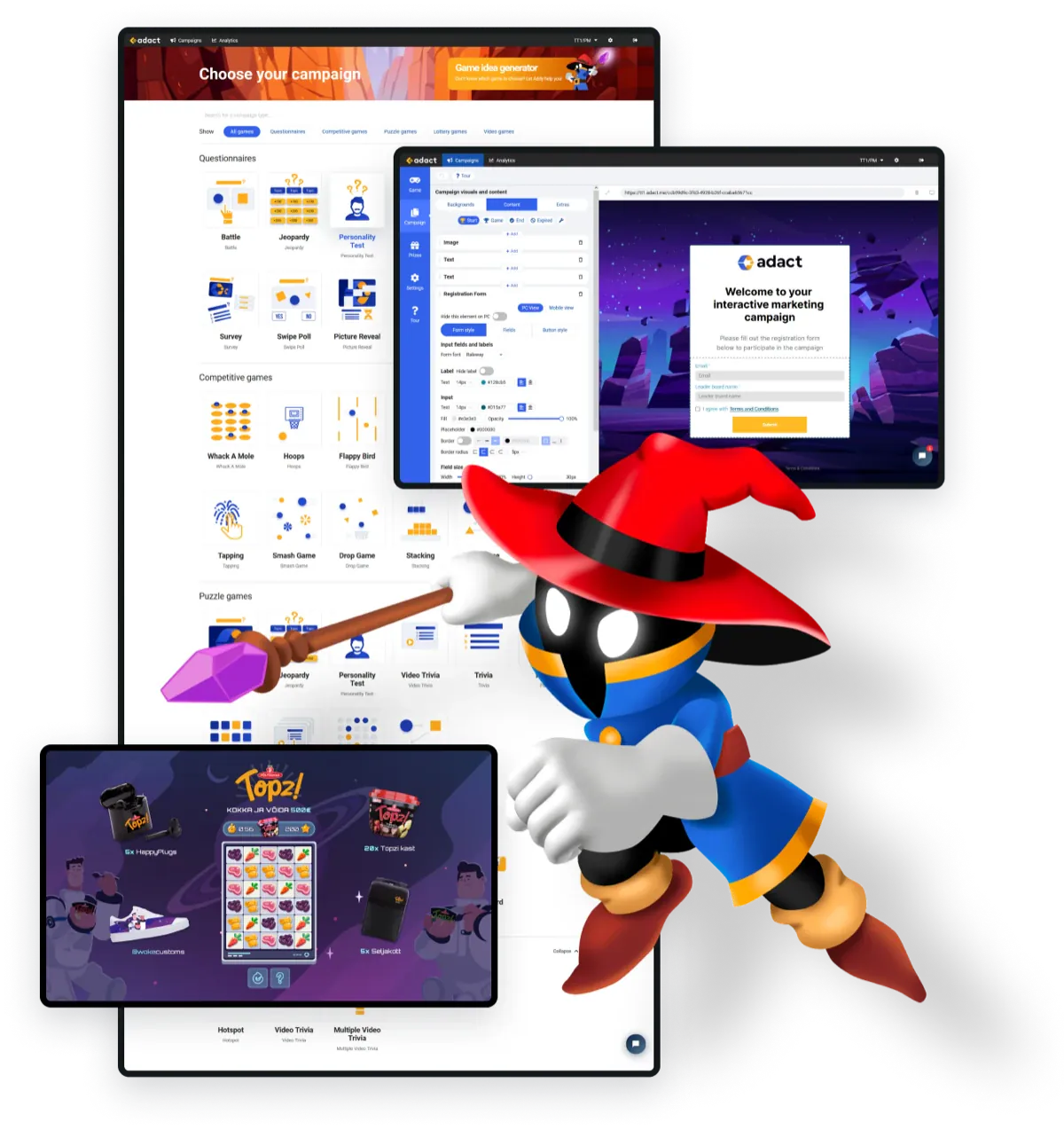 Screenshot of an Adact marketing gamification campaign