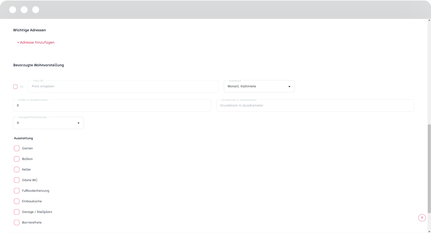 AreaButler property parameters and CSV import screen