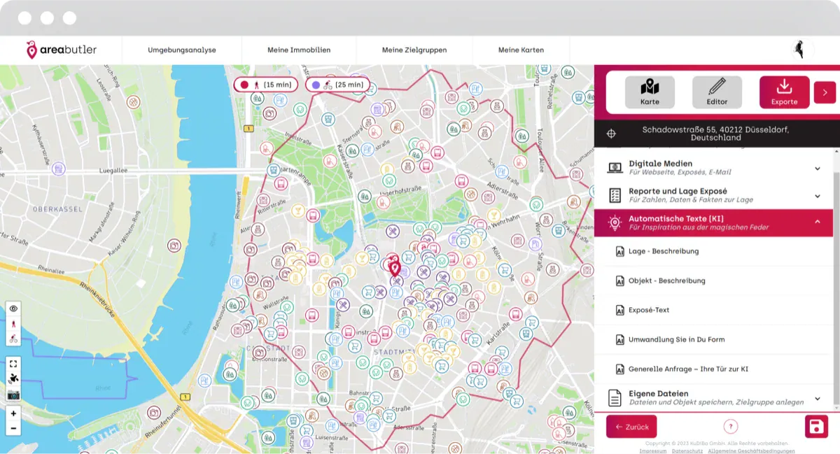 AreaButler AI location exposure generation form