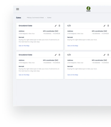 Backbone platform screen showing event activity timeline screen
