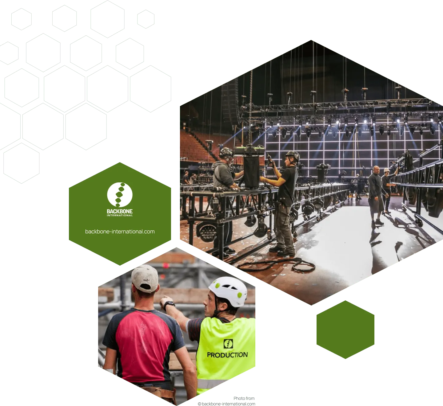 Image assemblage illustrating Backbone team work
