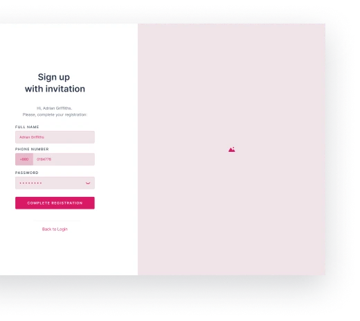Image showing sign-up screen for a web application