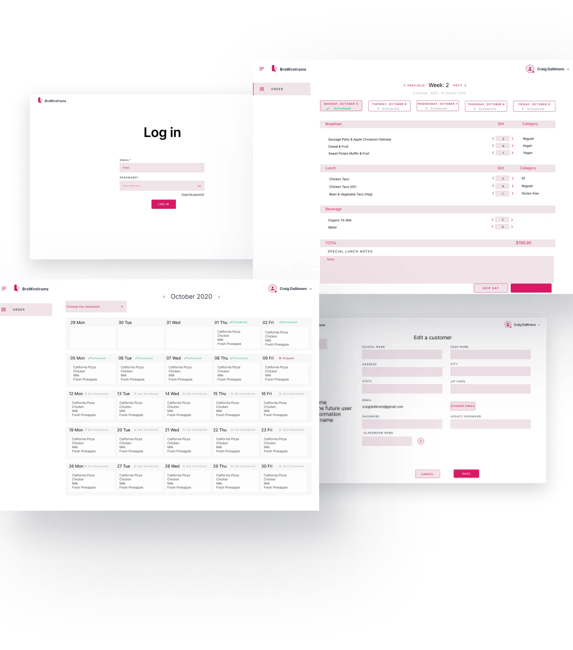 Tablet and phone presenting Beyond Green food menu ordering interface