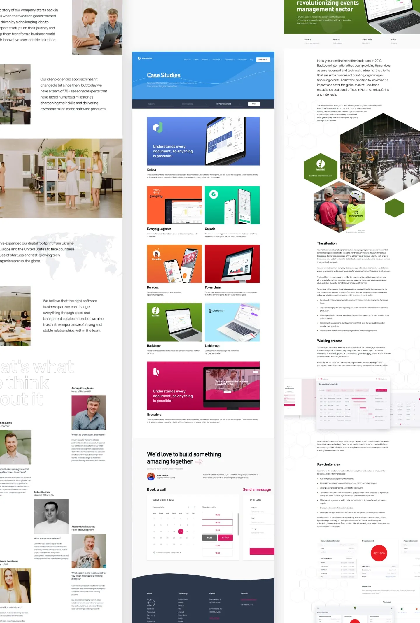 Brocoders website technologies section
