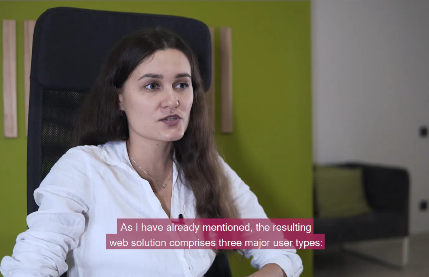 Video capture of HRtech program development initiative presentation featuring project manager Valeriia