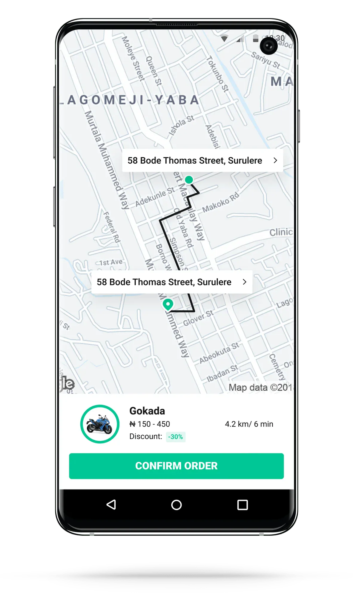 Android phone present map of bike sharing tool