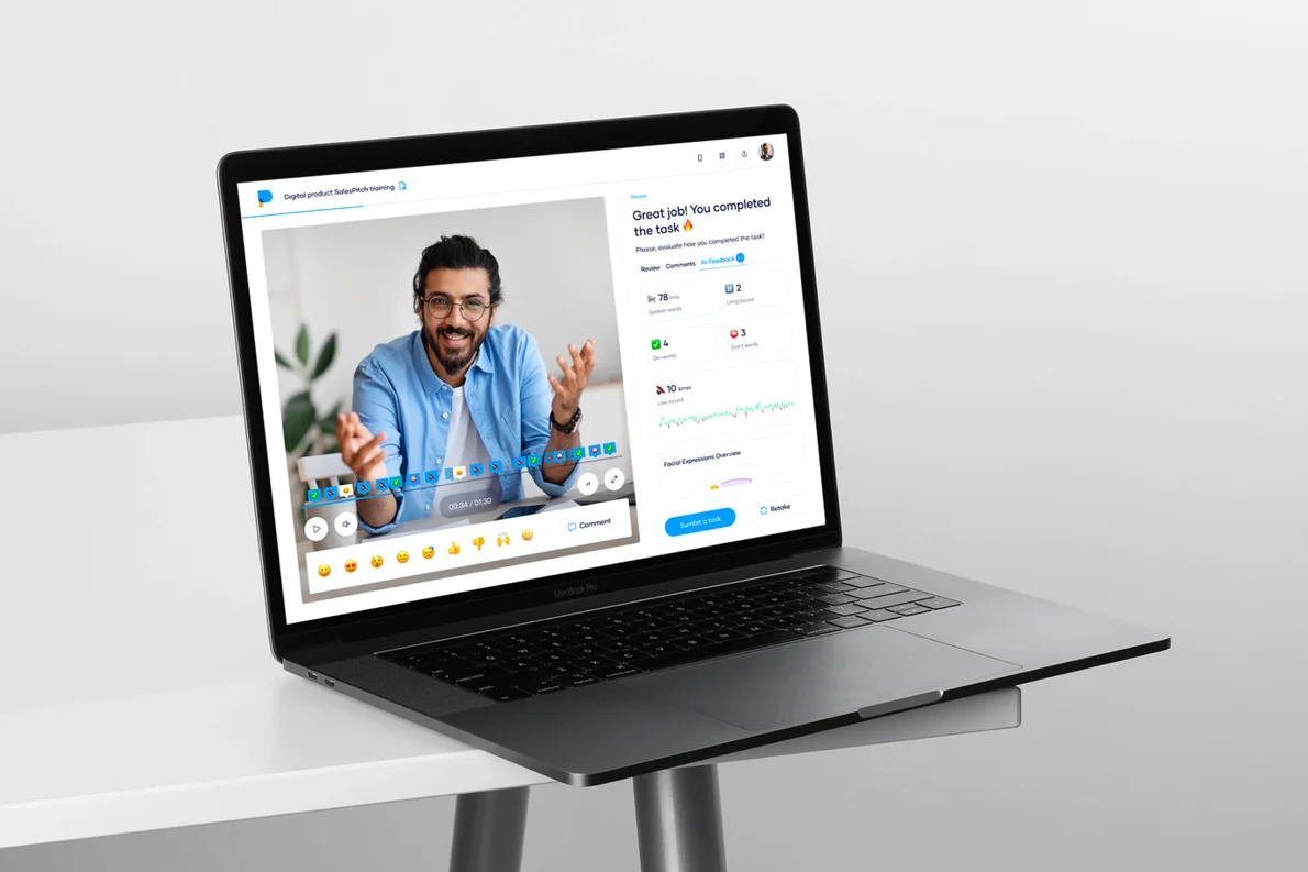 HeyPractice course overview across the full width of the screen