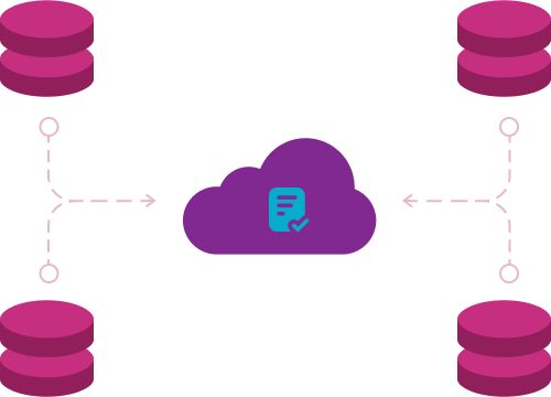 Image illustrates a cloud database architecture