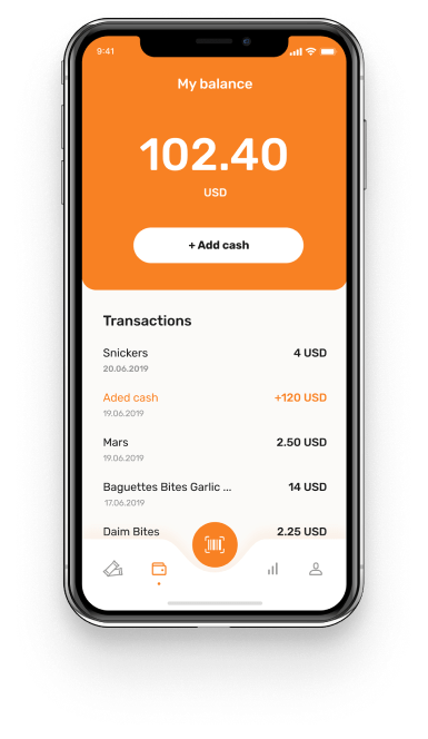 My balance page displaying add cash feature