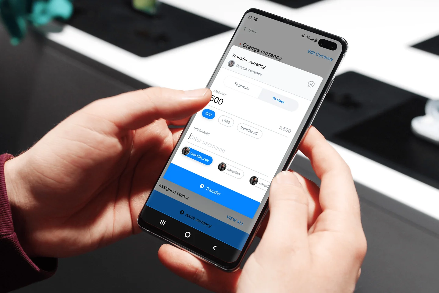 MyCurrency platform popup showing transfer currency mode