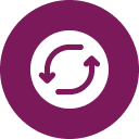 Small emblem showing refresh function symbol