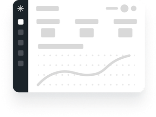 Tiny desktop screen mockup displaying prototype of application with infographic reports
