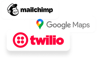 Screen showing three Advanced API integrations logo