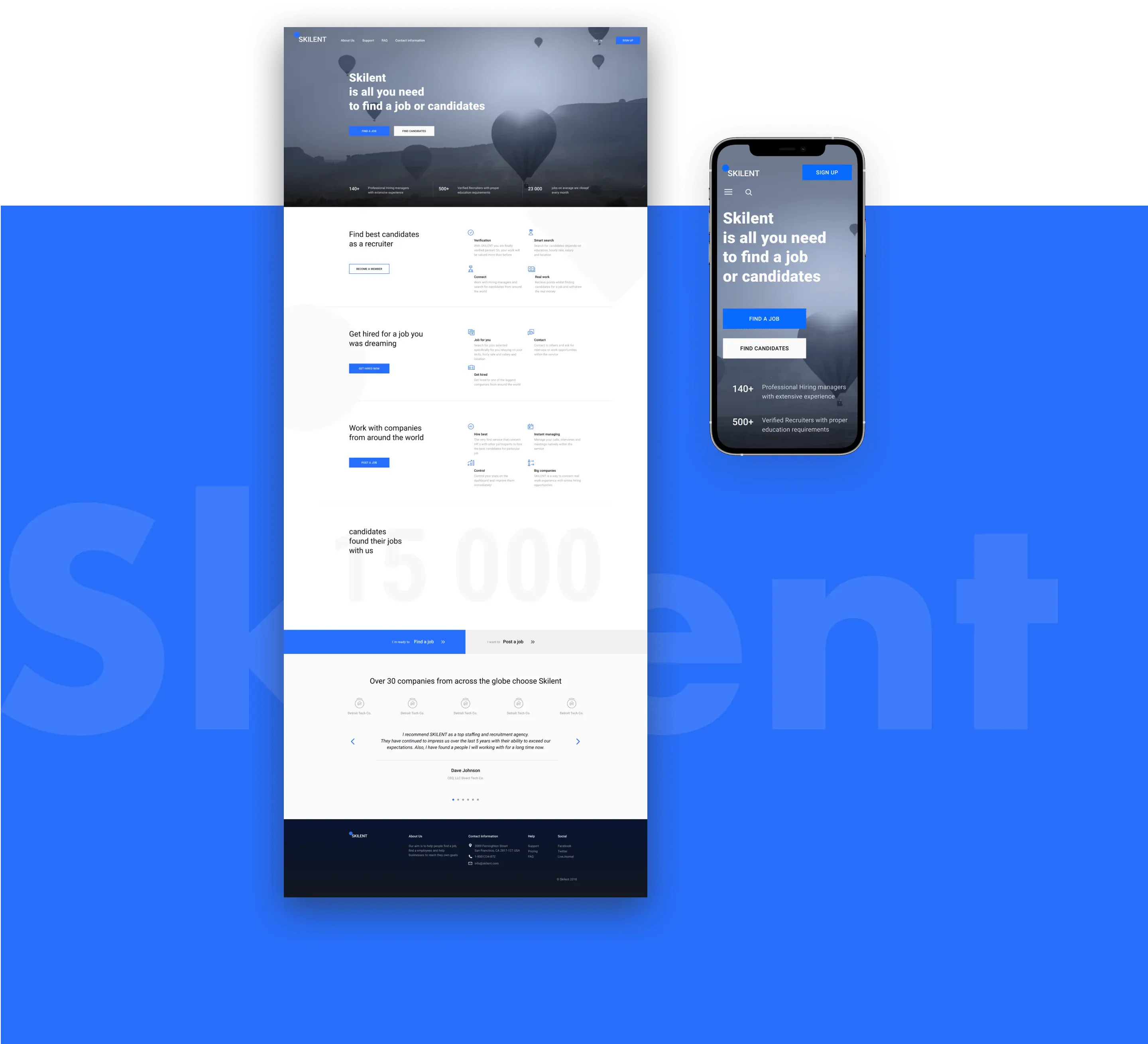 Two screenshots of HR platform displaying welcome page and longread template